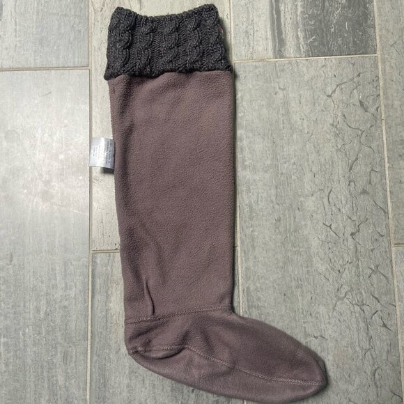 Hunter Tall Fleece & Cable Knit Cuff Rain Boot Socks Gray Size M/L - Picture 4 of 6